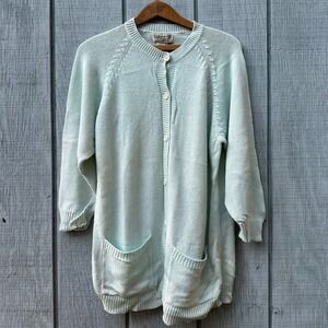 Vintage Reference Point by Dray Cardigan Sweater Women's Large‎ Cotton Knit